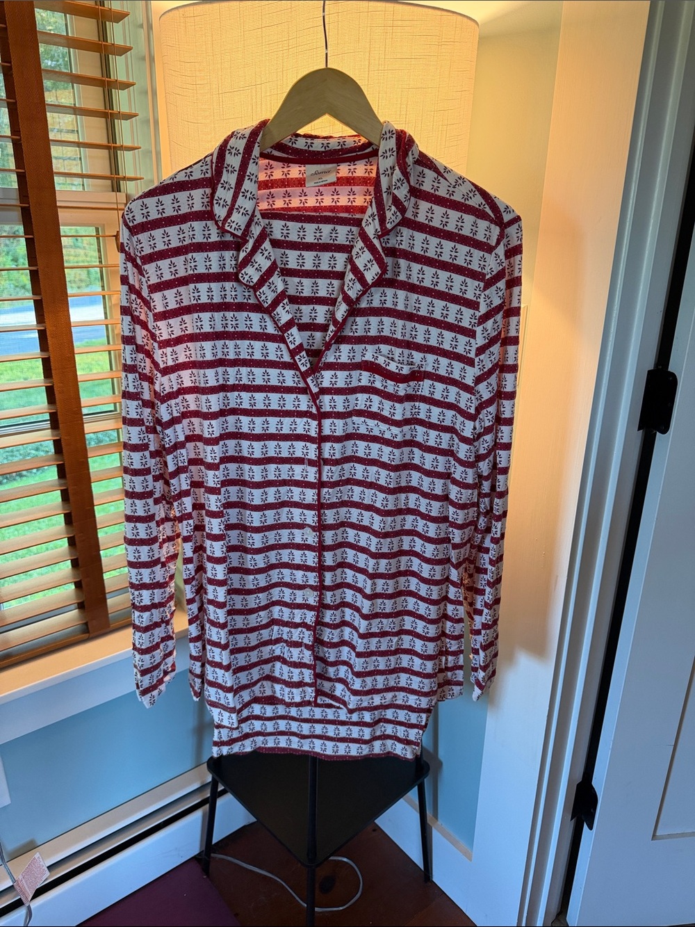 Soma Red and White Striped Pajama Set - Top is XL, Pants are XXL